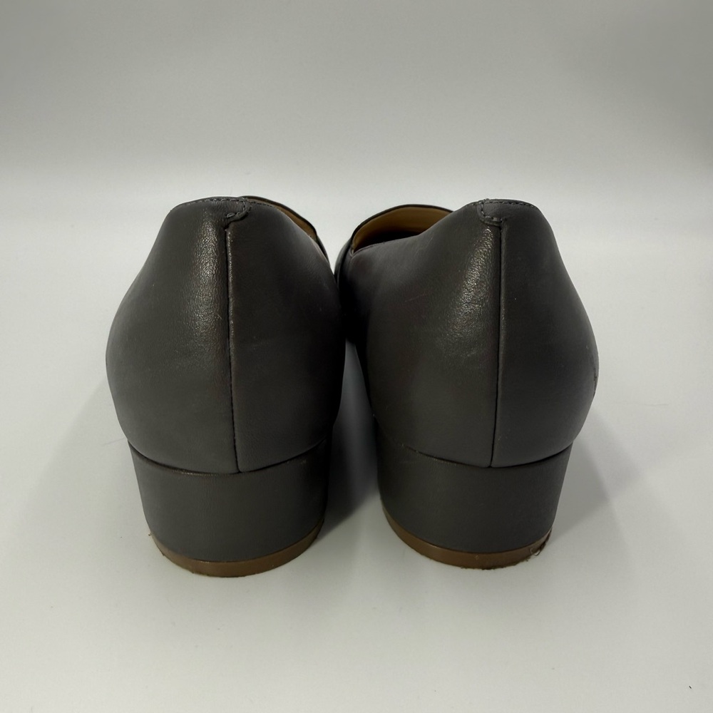 Cole Haan Camila Skimmer Grey/Taupe Leather Pointed Toe Weave Flats Size 11B - Picture 3 of 8